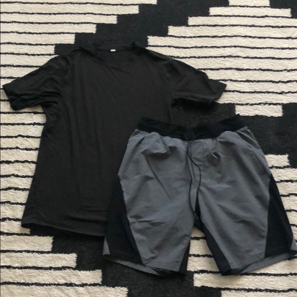lululemon athletica Other - Men’s Lululemon set shorts shirt M black gray